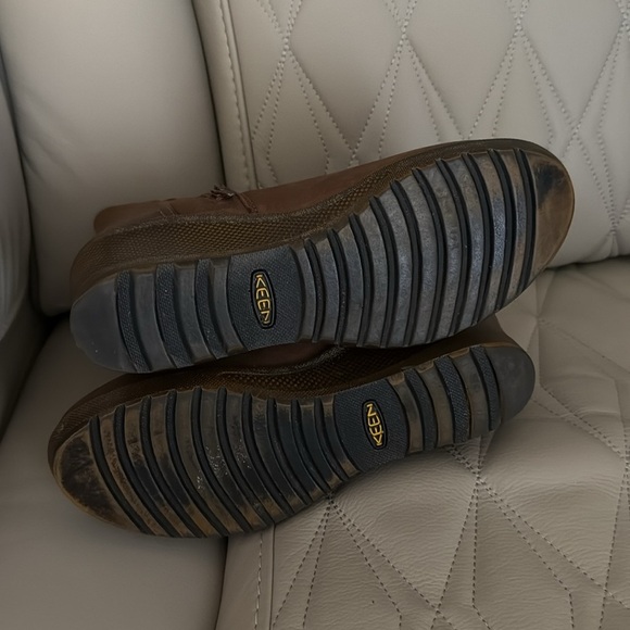 Keen Kate Brown Leather Ankle Wedge Booties - Size 6.5 - Picture 2 of 6